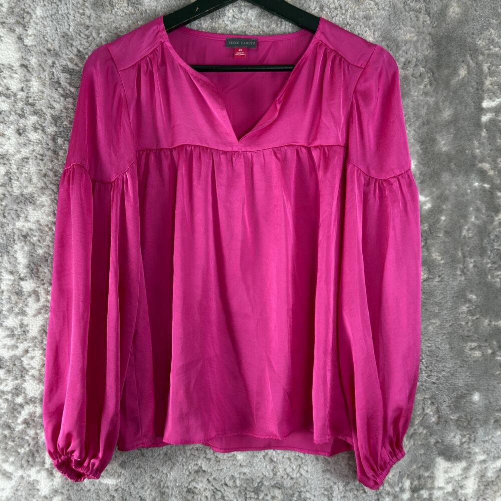 Vince Camuto Size‎ XS Minimalist V Neck Blouse Long Sleeve Pullover Casual